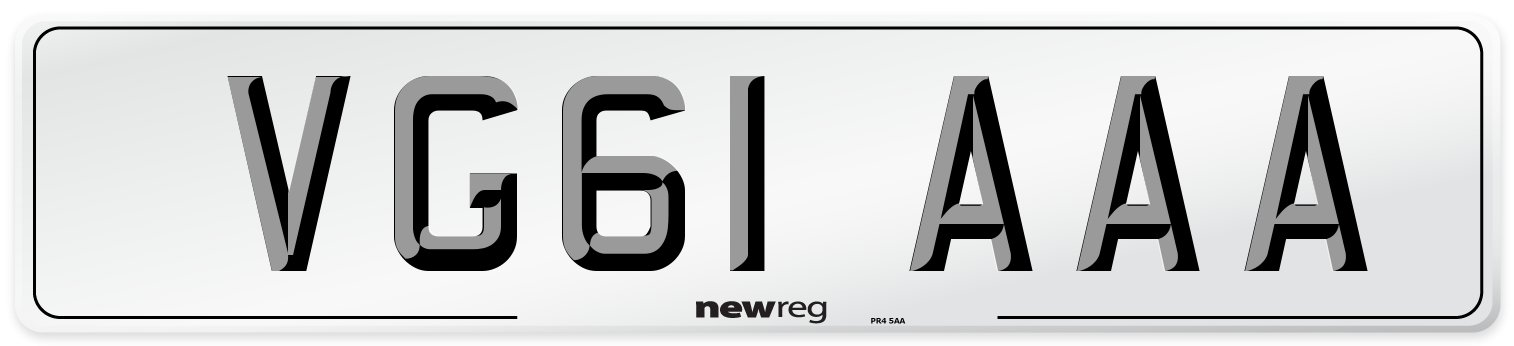 VG61 AAA Number Plate from New Reg